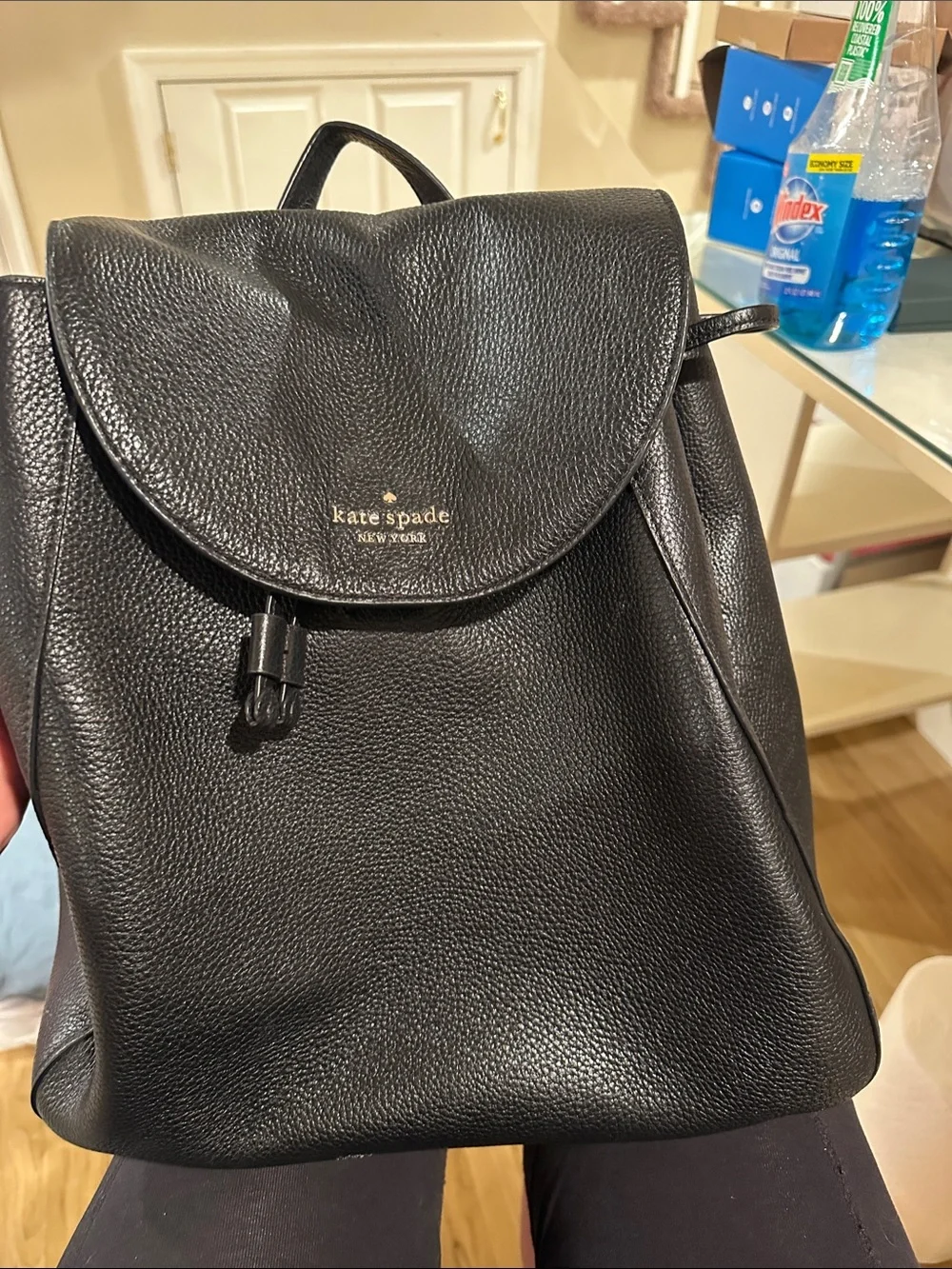 kate spade Black Pebbled Leather Backpack
